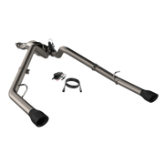 2019-2024 Ram 1500 QTP Screamer Split Rear Exit Cat Back Black Tips
