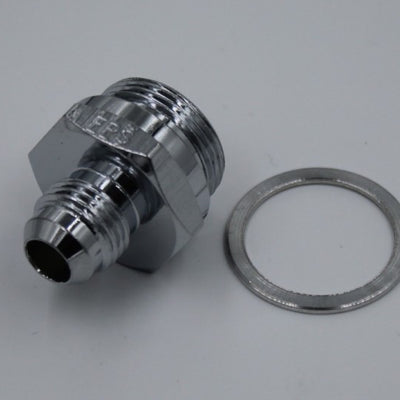 Fragola -6AN x 7/8-20 Male Adapter-Dual Feed - Chrome