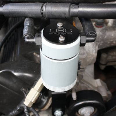 J&L 99-04 Ford Mustang GT Passenger Side Oil Separator 3.0 - Clear Anodized