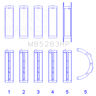 King Engine Bearings Performance Main Bearing Set - Size Standard X