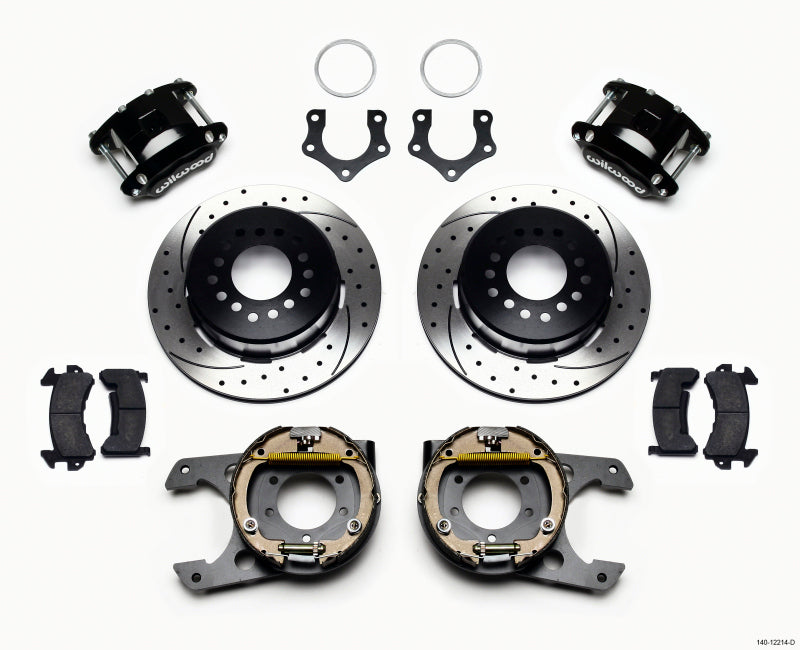 Wilwood D154 P/S Park Brake Kit Drilled Mopar/Dana 2.36in Off w/Snap Ring Bearing