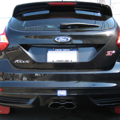 Rally Armor 12-19 Ford Focus ST / 16-19 RS Black UR Mud Flap w/Tangerine Scream Logo