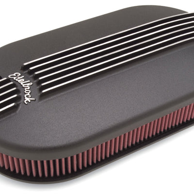 Edelbrock Air Cleaner Classic Series Oval Aluminum 17 5In X 9 35In X 4 45In Dual Carburetor Black