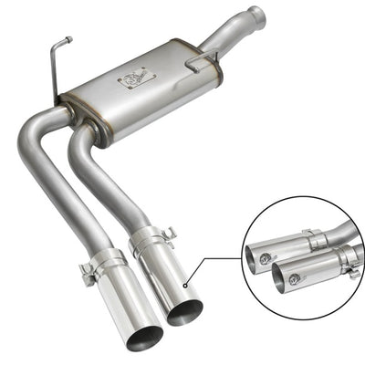 aFe Rebel Series CB Middle-Side Exit SS Exhaust w/ Polished Tips 09-16 GM Silverado/Sierra V6/V8