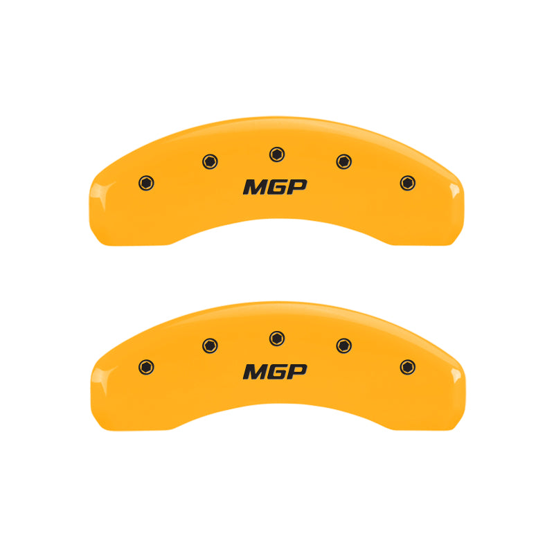 MGP 4 Caliper Covers Engraved Front & Rear MGP Yellow Finish Black Char 2005 GMC Envoy XL