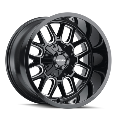 Mayhem 8107 Cogent 20x9 / 5x127 BP / 18mm Offset / 87.1mm Hub Black w/ Milled Spokes Wheel