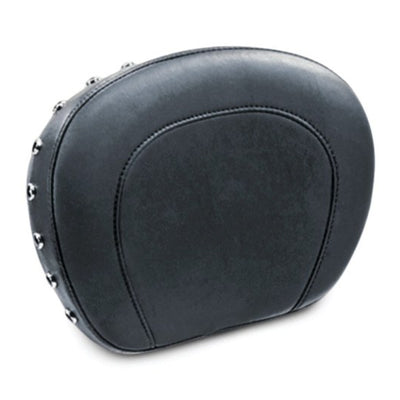 Mustang Harley FL Touring Sissy Bar Pad (12x9) w/Blk Pearl Studs - Black