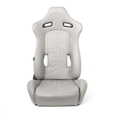 NRG Reclinable Sport Seats (Pair) The Arrow Grey Vinyl w/ Pressed NRG logo w/ Grey Stitch