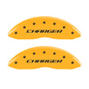 MGP 4 Caliper Covers Engraved Front Charger Engraved Rear RT Yellow finish black ch