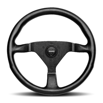 Momo Montecarlo Steering Wheel 350 mm - Black Leather/Black Stitch/Black Spokes