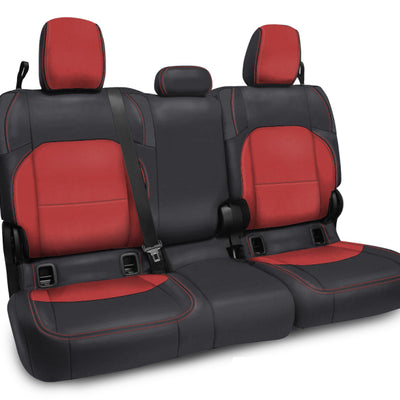 PRP 2020+ Jeep Gladiator JT Rear Bench Cover with Cloth Interior - Black/Red