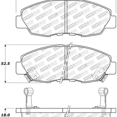 StopTech Performance 97-99 Acura CL / 94-97 Honda Accord Coupe / 90-97 Accord Sedan Front Brake Pad