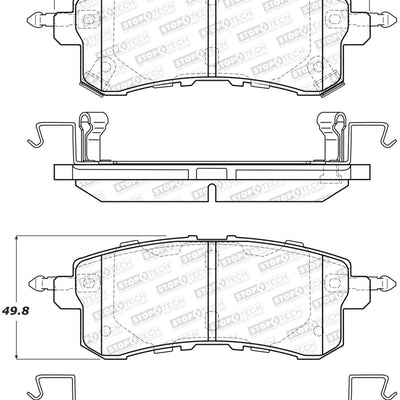 StopTech Sport Brake Pads w/Shims and Hardware - Rear