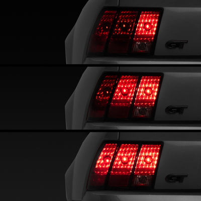 Raxiom 96-04 Ford Mustang Excluding 99-01 Cobra Sequential Tail Light Kit (Plug-and-Play Harness)
