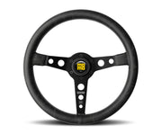 Momo Prototipo Heritage Steering Wheel 350 mm - Black Leather/White Stitch/Black Spokes