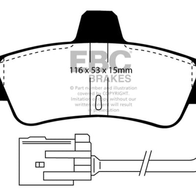 EBC 95-00 Ford Contour 2.0 Redstuff Rear Brake Pads