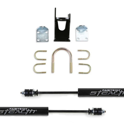 Fabtech 05-21 Ford F250/350 4WD Dual Stealth Steering Stabilizer Kit - Opposing Style
