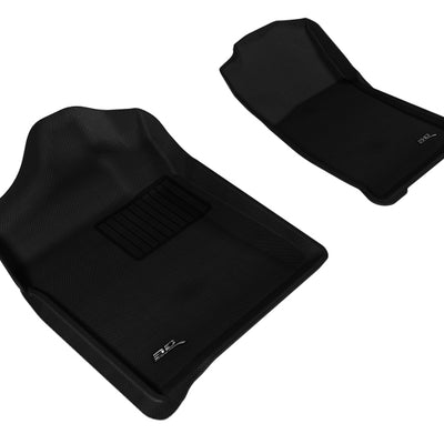 3D MAXpider 2007-2013 Chevrolet/GMC Silverado/Sierra Regular Cab Kagu 1st Row Floormat - Black