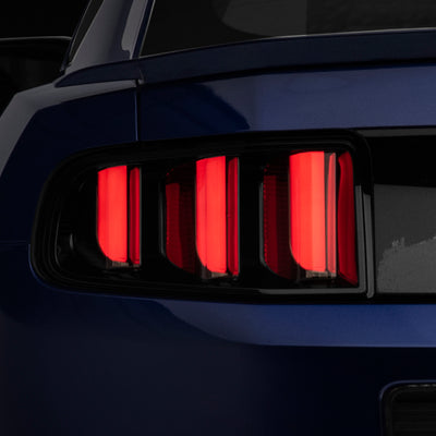 Raxiom 13-14 Ford Mustang Vector V2 Tail Lights- Black Housing (Clear Lens)