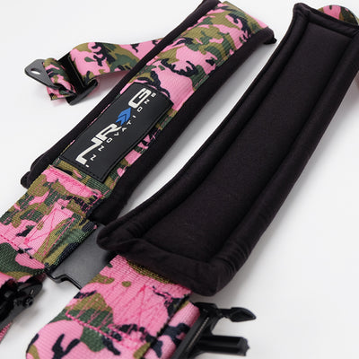 NRG SFI 16.1 5pt 3in. Seat Belt Harness/ Latch Link - Pink Camo