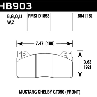 Hawk 15-17 Ford Mustang HPS 5.0 Front Brake Pads