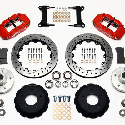 Wilwood Narrow Superlite 6R Front Hub Kit 13.06in Drill Red Chevy C-10 60-87 CPP Drop Spindle