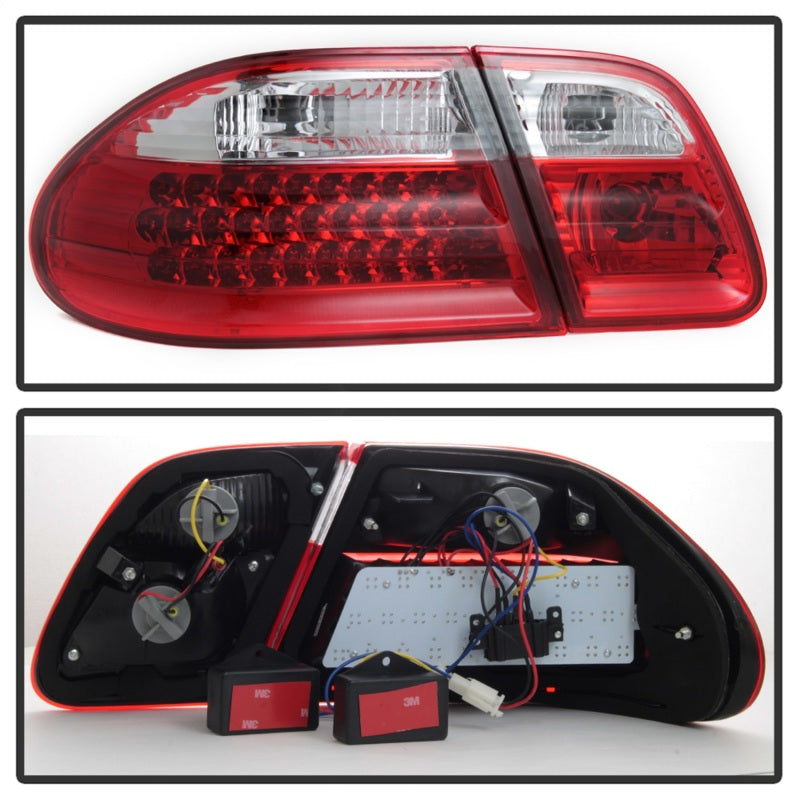 xTune Mercedes Benz W210 E-Class 96-02 LED Tail Lights Red Clear ALT-CL-MBW210-LED-RC