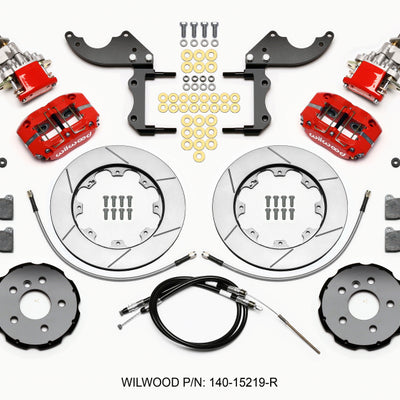 Wilwood Dynapro Radial4 / MC4 Rear Kit 12.19 Red 2014-2015 Mini Cooper w/Lines & Cables