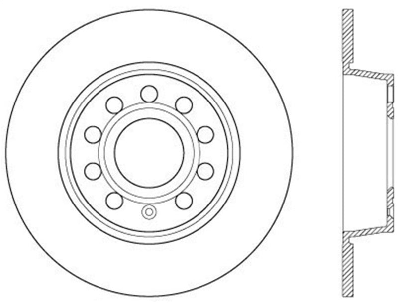 StopTech 10-12 and 15-16 Audi A3/A3 Quattro SportStop Cryo Slotted & Drilled Rear Right Rotor