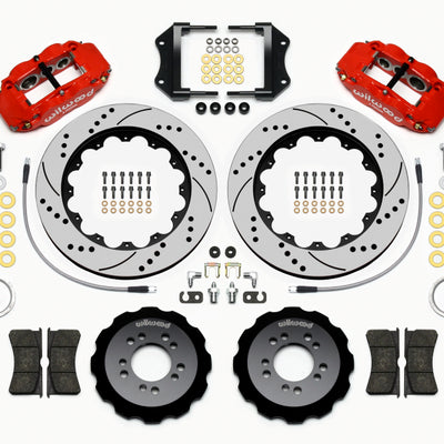 Wilwood Narrow Superlite 6R Front Hat Kit 14.00in Drill Red 2013-Up Ford Focus ST w/ Lines