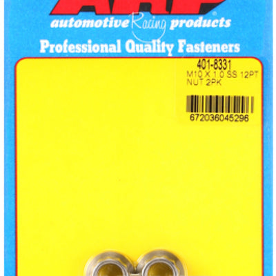 ARP M10 x 1.0 SS 12pt Nut Kit (2/pkg)