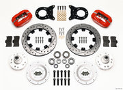 Wilwood Forged Dynalite Front Kit 12.19in Drill Red 1970-1973 Mustang Disc & Drum Spindle