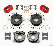 Wilwood Dynapro Lug Mount P/S Park Brake Kit Drilled Red Big Ford New 2.38in Off Bronco 5 x 5.50