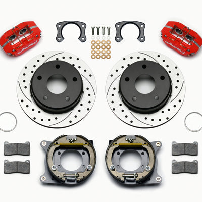 Wilwood Dynapro Lug Mount P/S Park Brake Kit Drilled Red Big Ford New 2.38in Off Bronco 5 x 5.50