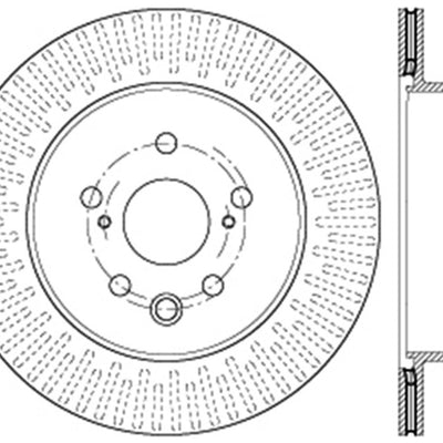 StopTech Lexus 13-15 GS350/14-15 IS350/13-15 GS350H/15 RC350 Right Rear Drilled Sport Brake Rotor