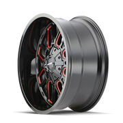Mayhem 8107 Cogent 17x9 / 5x127 BP / -12mm Offset / 87.1mm Hub Black w/ Prism Red Wheel