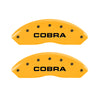 MGP 4 Caliper Covers Engraved Front & Rear Cobra Yellow Finish Black Char 2006 Ford Mustang