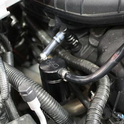 J&L 11-17 Ford Mustang V6 Passenger Side Oil Separator 3.0 - Black Anodized
