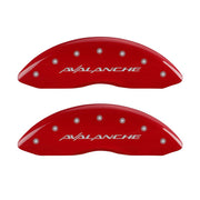MGP 4 Caliper Covers Engraved Front & Rear Avalanche Red finish silver ch