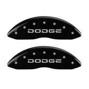 MGP 4 Caliper Covers Engraved Front & Rear Broken D/Dodge Black finish silver ch