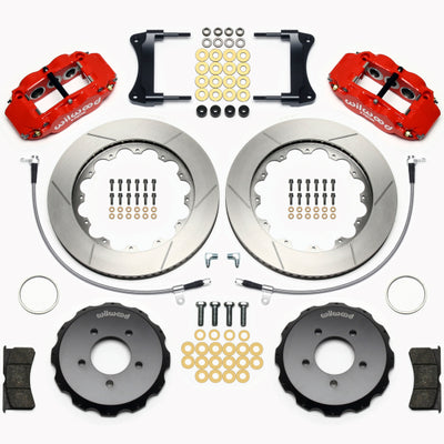 Wilwood Narrow Superlite 6R Front Hat Kit 14.00in Red 2005-Up Mazda Miata w/ Lines