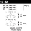 Hawk 1990-1990 Chevy Camaro Iroc-Z (w/Heavy Duty Brakes) HPS 5.0 Rear Brake Pads