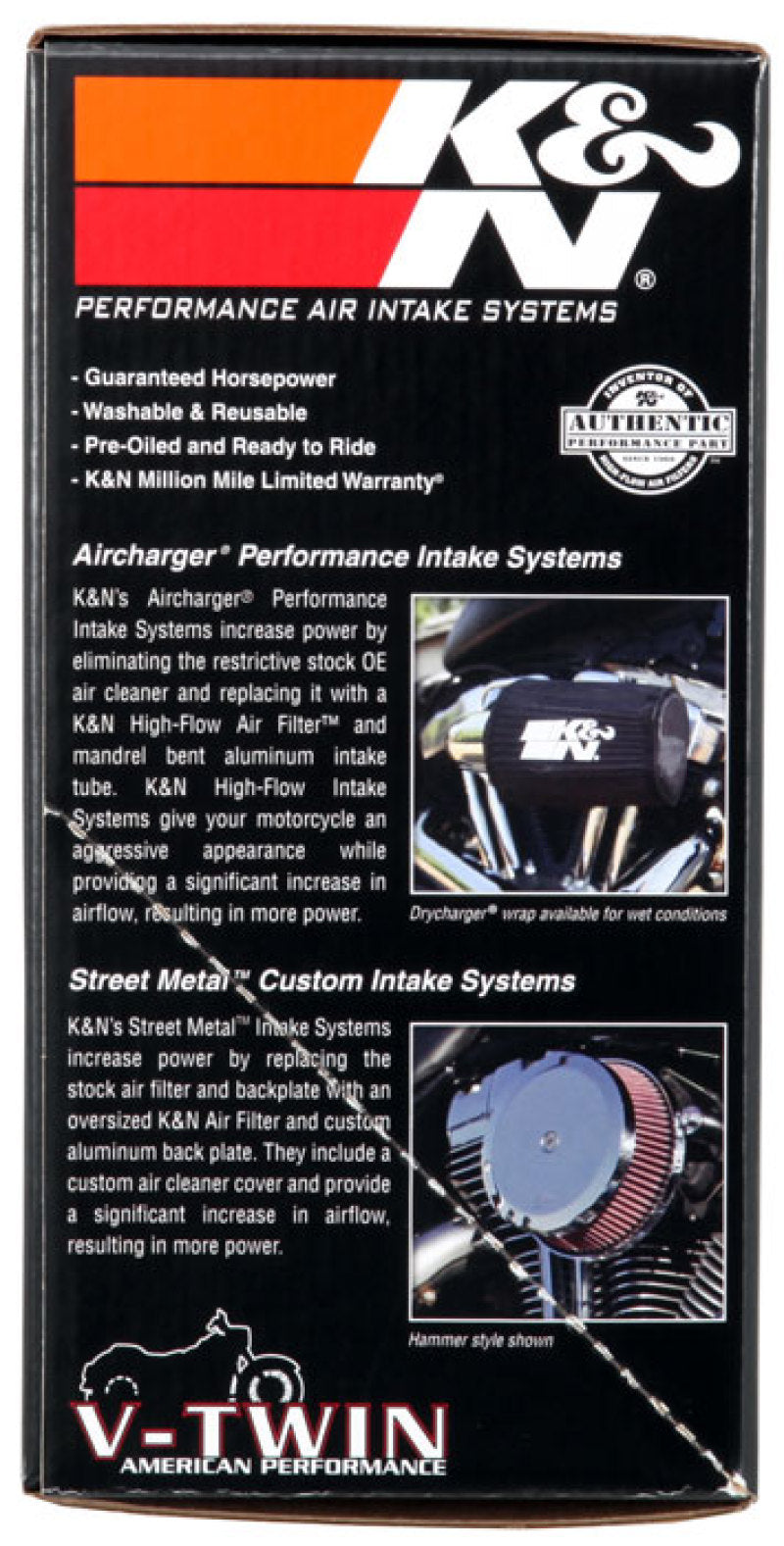 K&N 2017 Harley-Davidson H/D Touring Models AirCharger Performance Intake - Black