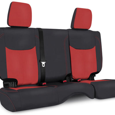 PRP 13-18 Jeep Wrangler JKU Rear Seat Cover/4 door - Black/Red