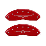 MGP 4 Caliper Covers Engraved Front & Rear Style 1/Chrysler Wing Red finish silver ch