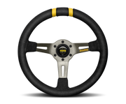 Momo MODDRIFT Steering Wheel 330 mm - Black Suede/Anthracite Spokes/2 Stripes
