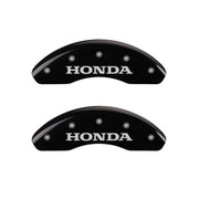 MGP 4 Caliper Covers Engraved Front Honda Engraved Rear H Logo Black finish silver ch