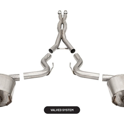 Corsa 2015-2020 Ford Mustang GT350/R 5.2L V8 Dual Rear Cat-Back- Stainless Dual Rear Exit