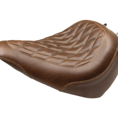 Mustang Harley Breakout Wide Tripper Solo Seat Diamond Stitch - Brown