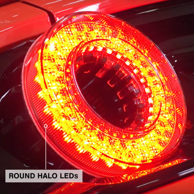 Raxiom 15-22 Ford Mustang Halo LED Tail Lights - Gloss Black Housing (Smoked Lens)